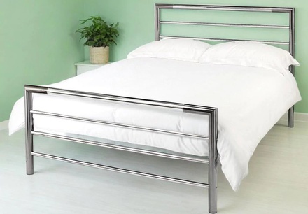 Bentley Urban Shiny Nickel and Black Nickel Bed Frame