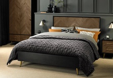 Bentley Sienna Fumed Oak and Peppercorn Bed Frame