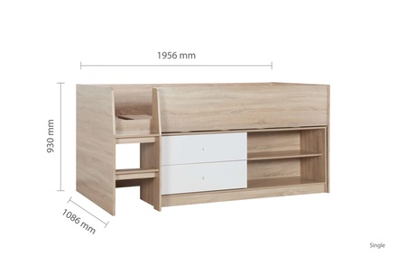 Birlea Leyton Kids Wooden Cabin Bed