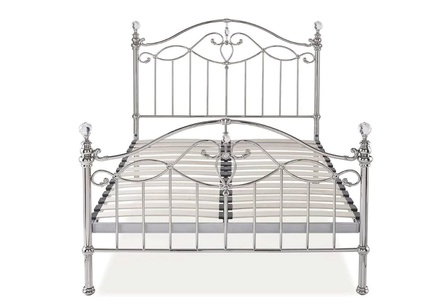 Bentley Elena Shiny Nickel Bed Frame