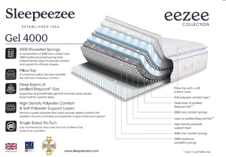 Sleepeezee Gel 4000 Hybrid Mattress