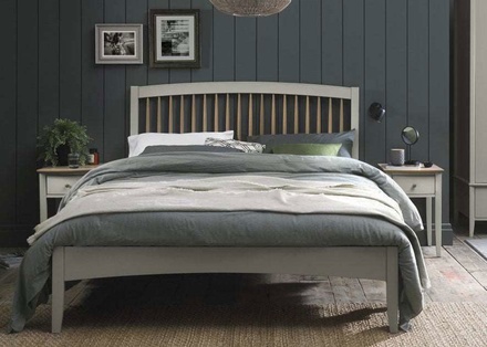 Bentley Whitby Scandi Oak and Soft Grey Bed Frame
