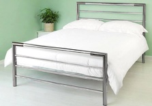 Bentley Urban Shiny Nickel and Black Nickel Bed Frame
