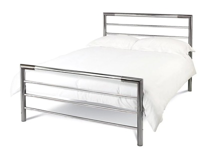 Bentley Urban Shiny Nickel and Black Nickel Bed Frame