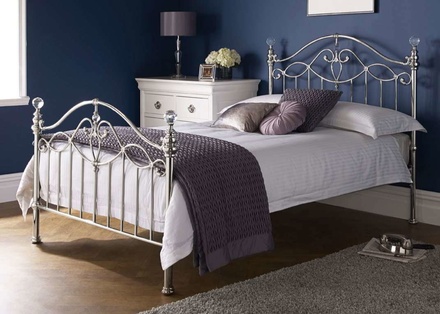 Bentley Elena Shiny Nickel Bed Frame