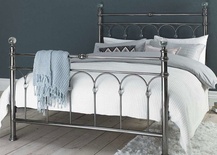 Bentley Krystal Antique Nickel Bed Frame