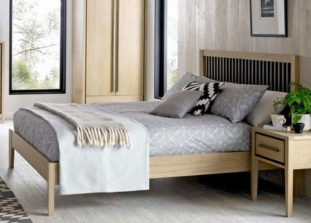 Bentley Rimini Aged Oak and Weather Oak Bed Frame