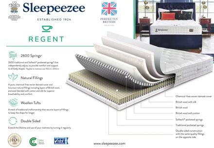 Sleepeezee Perfectly British Regent Mattress + Premium Divan Bed