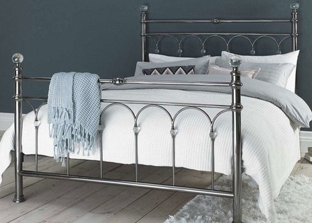 Bentley Krystal Antique Nickel Bed Frame