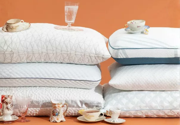 Comfortable pillow and bedding for a restful night's sleep