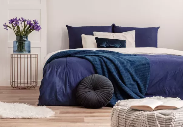 Bedroom interior showing how colour can influence the feel of a sleep environment